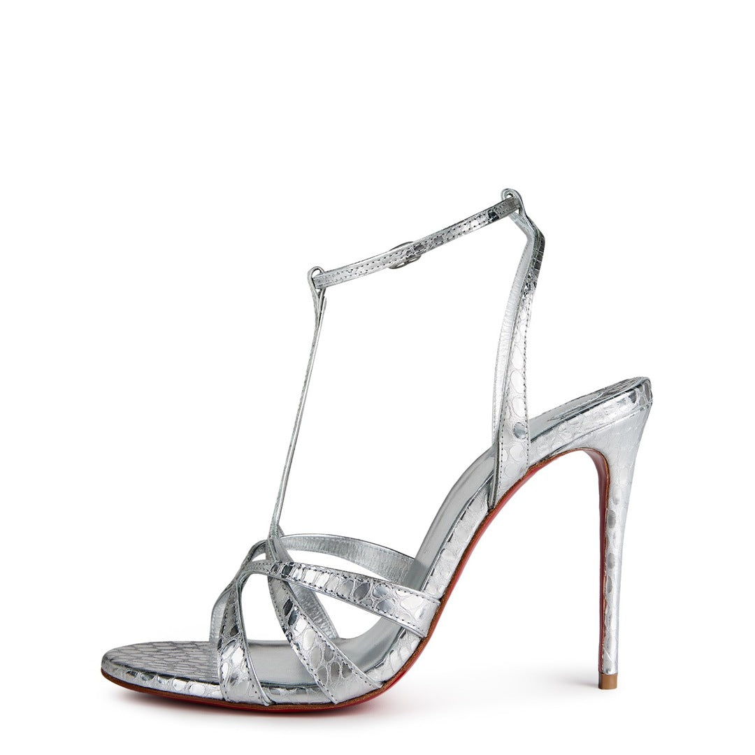 Christian Louboutin 100m strappy sandals silver