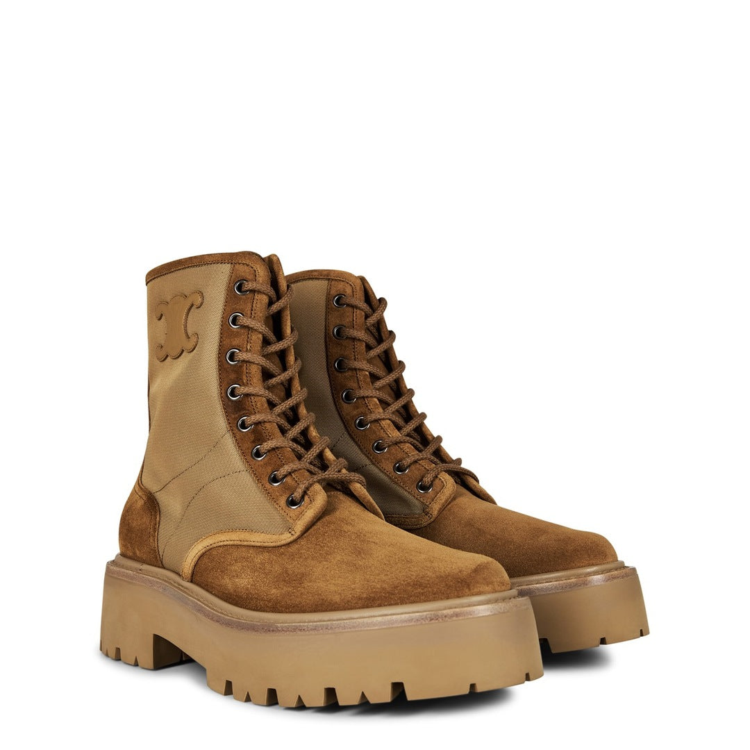 Celine womens lace up boots brown