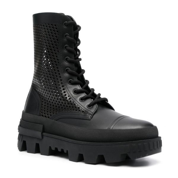 Moncler perforated ankle boots black