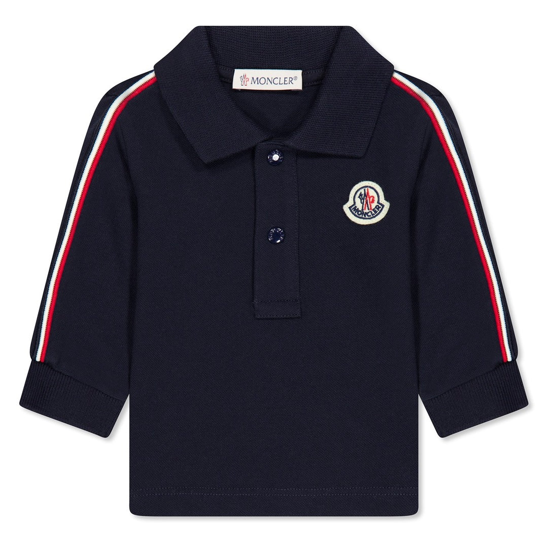 Moncler infants long sleeve polo shirt navy
