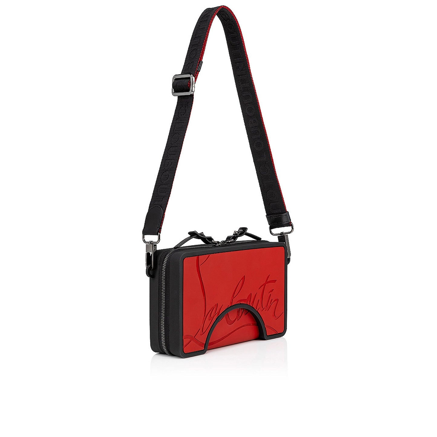 Christian Louboutin adolon boxy messenger bag red black