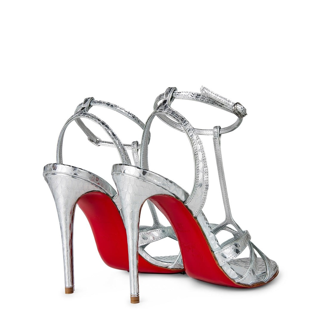 Christian Louboutin 100m strappy sandals silver