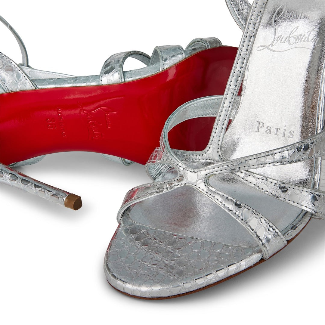 Christian Louboutin 100m strappy sandals silver