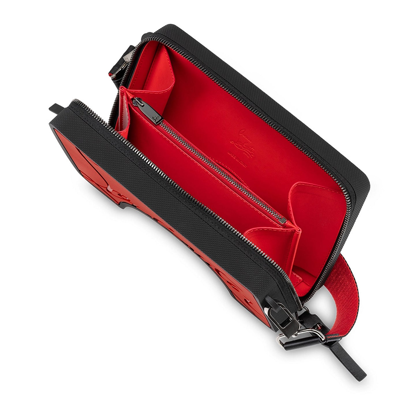 Christian Louboutin adolon boxy messenger bag red black