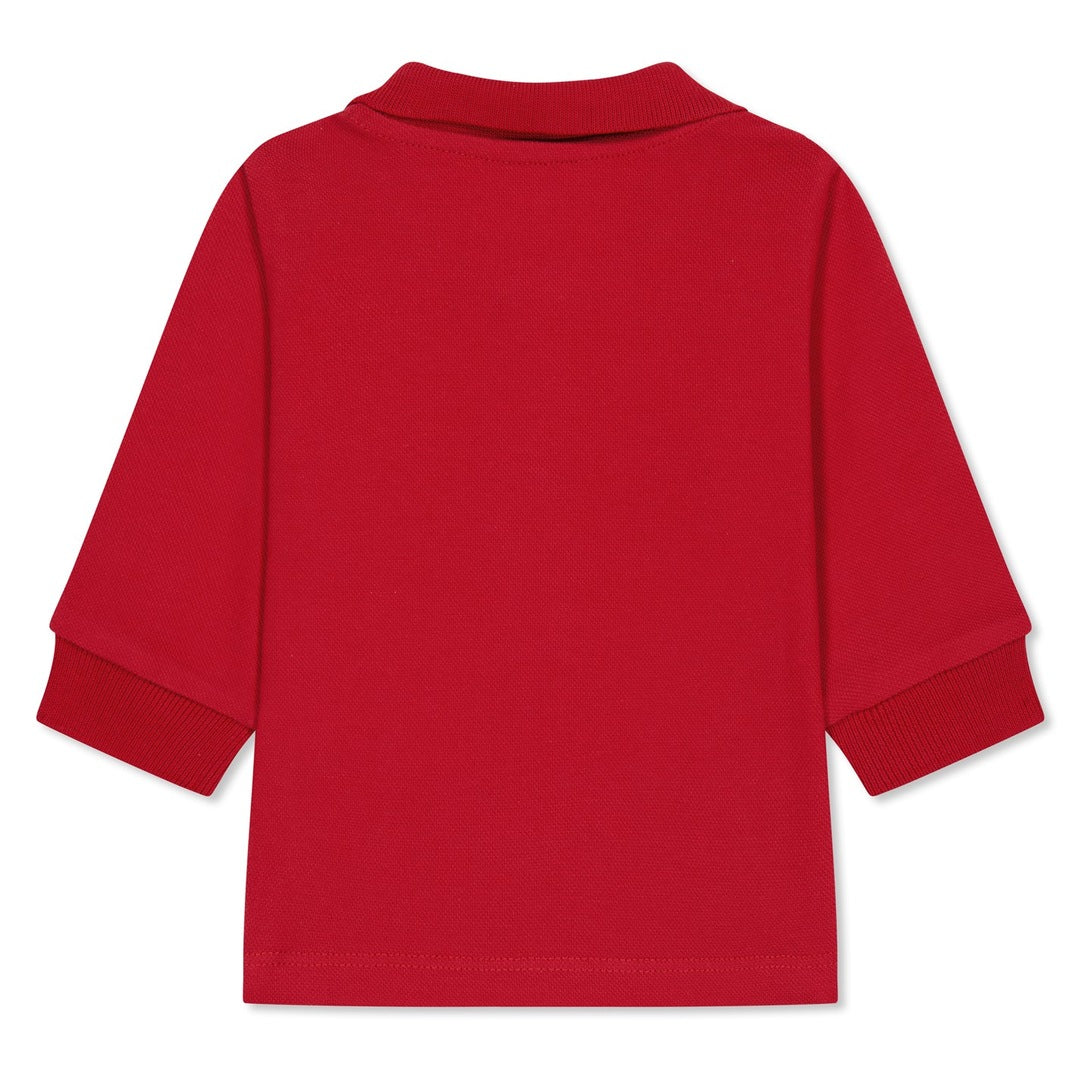 Infants Moncler long sleeve polo shirt in red