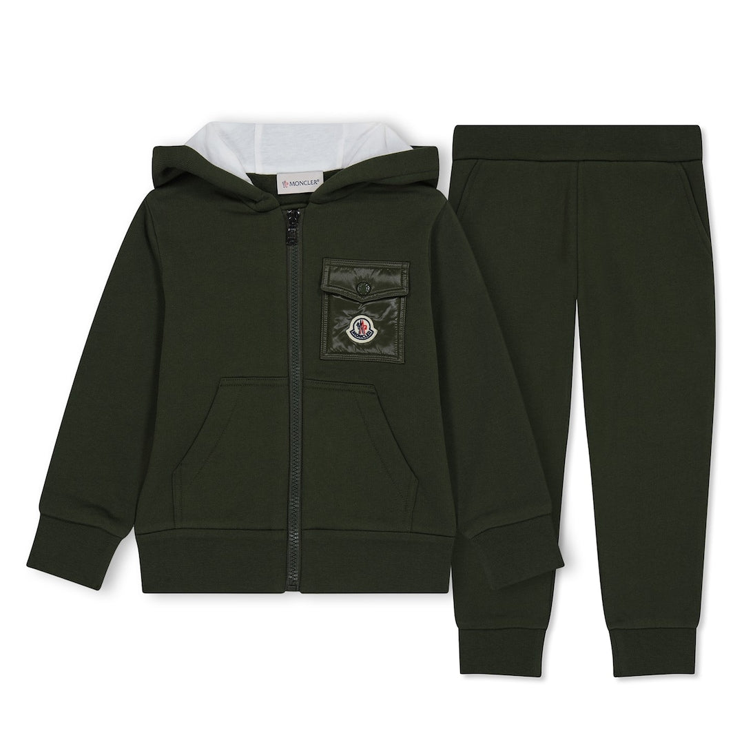 Moncler junior tracksuit khaki
