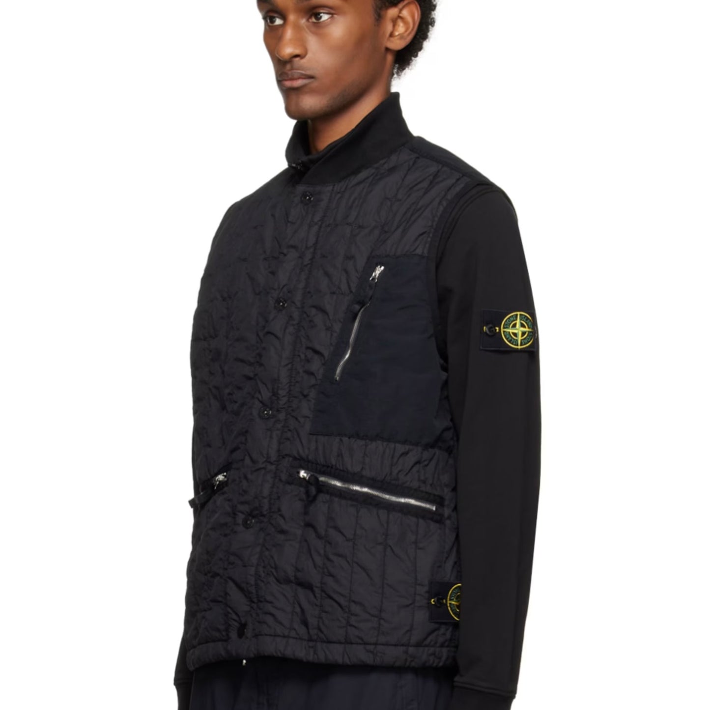 Stone Island stella vest quilted gilet black