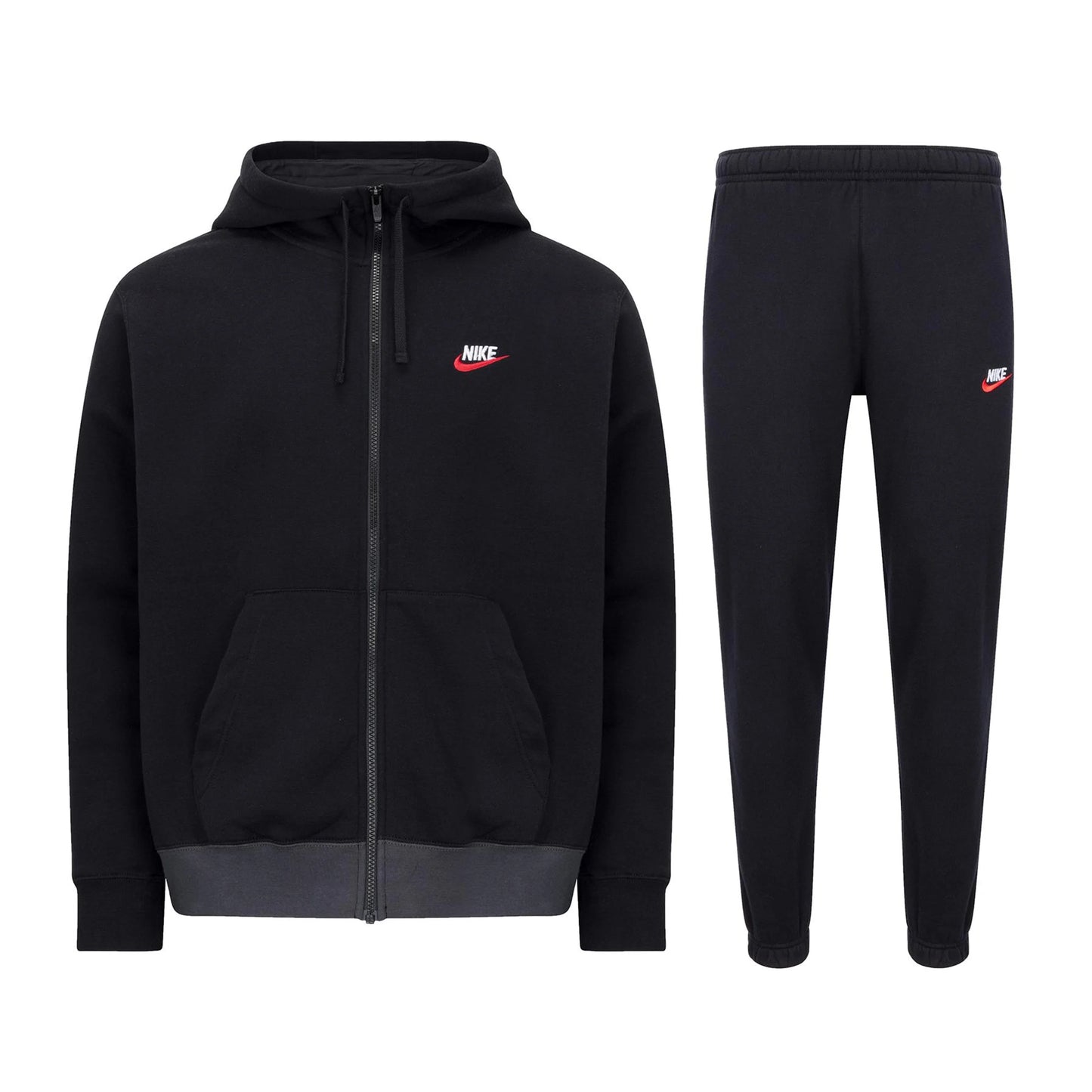 Nike sportswear fleece full zip tracksuit black