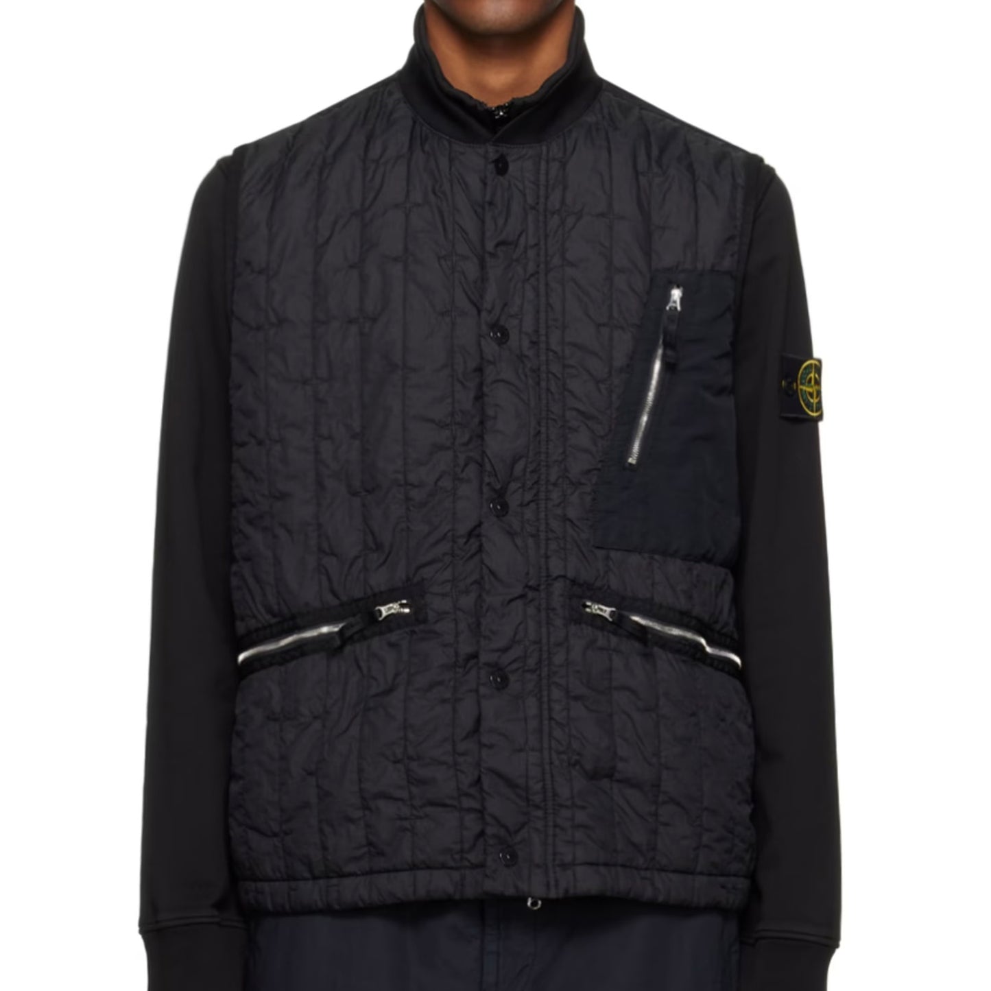 Stone Island stella vest quilted gilet black