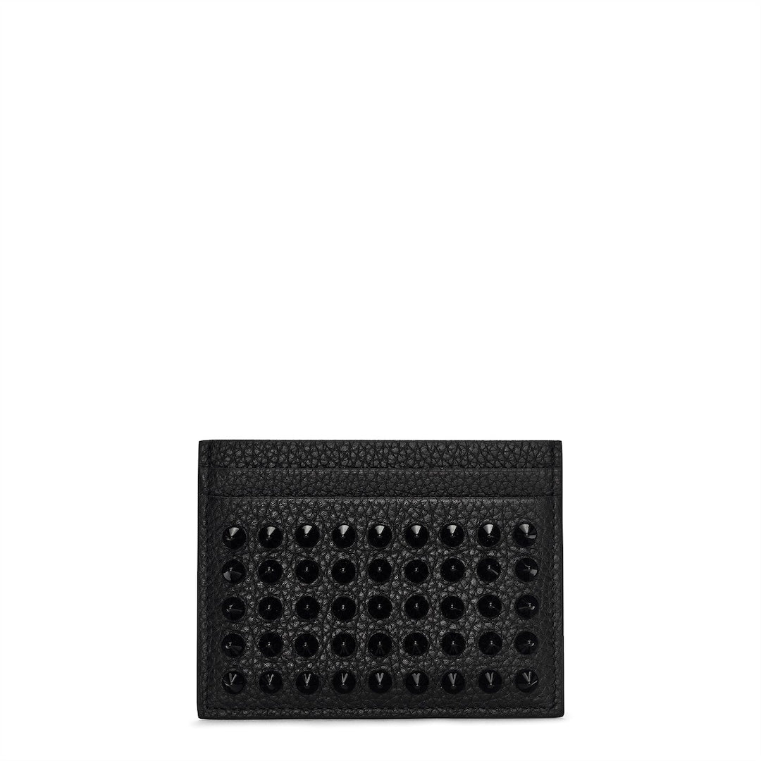 Christian Louboutin spikes card holder black red