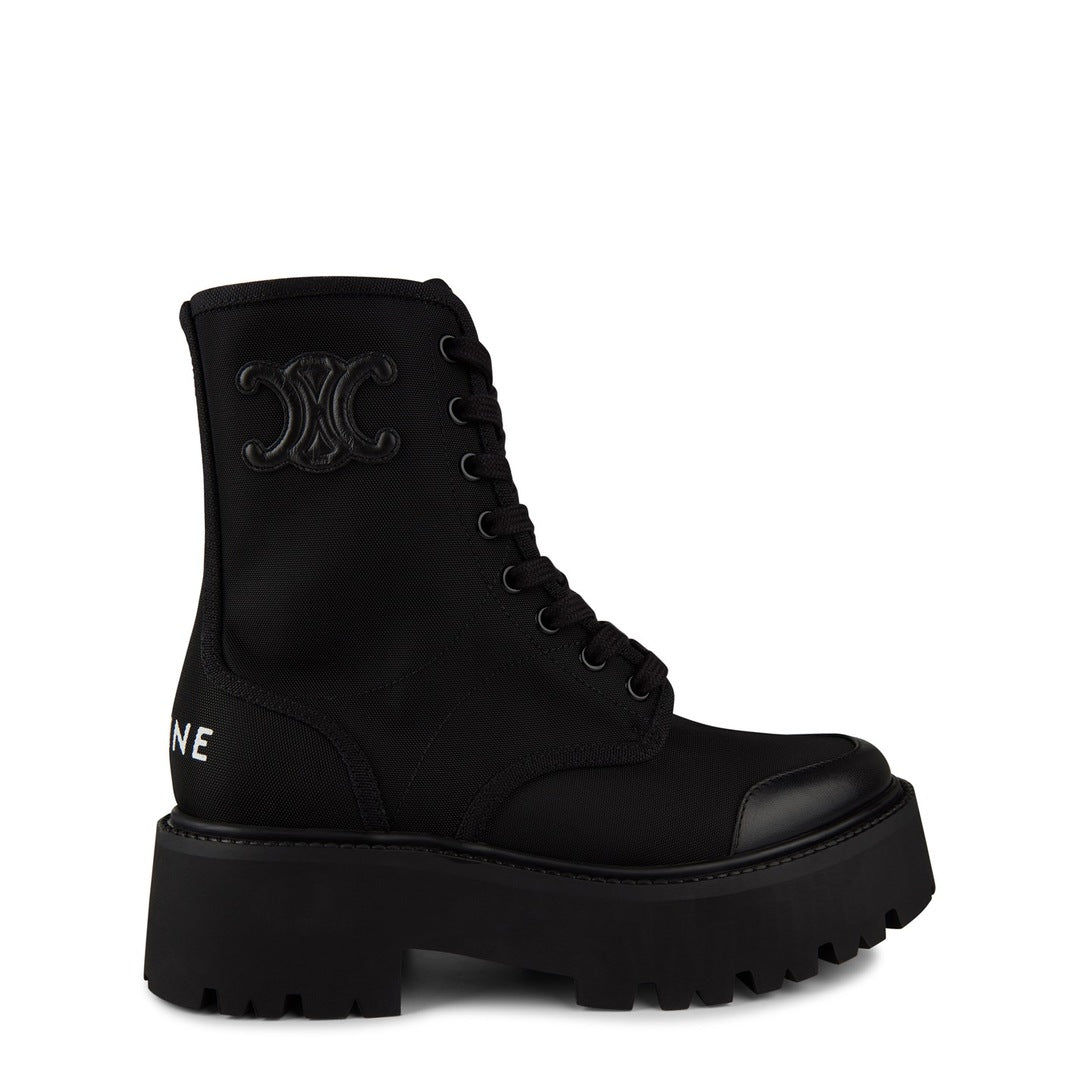Celine womens lace up boots black