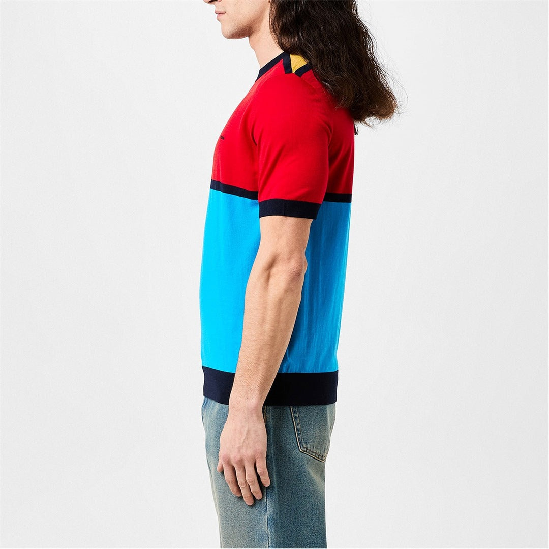 Prada colour block t shirt blue red