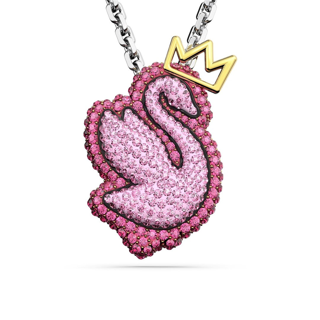 Swarovski swan pendant in pink