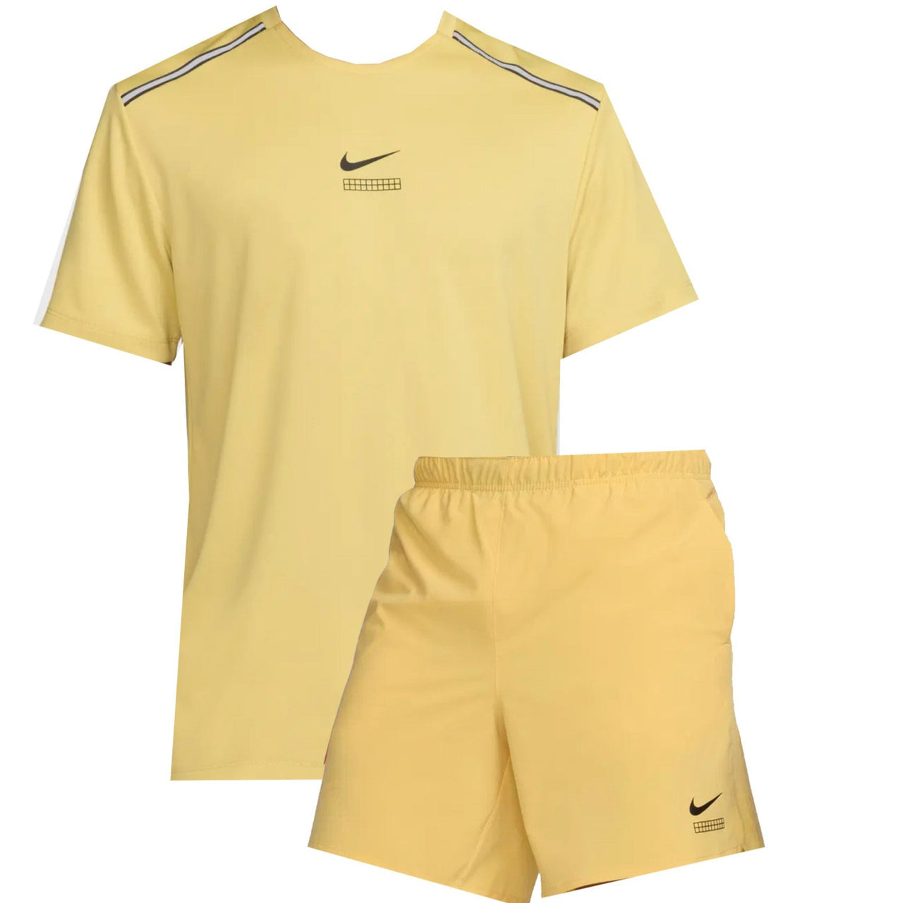 Nike miler set shorts and top yellow