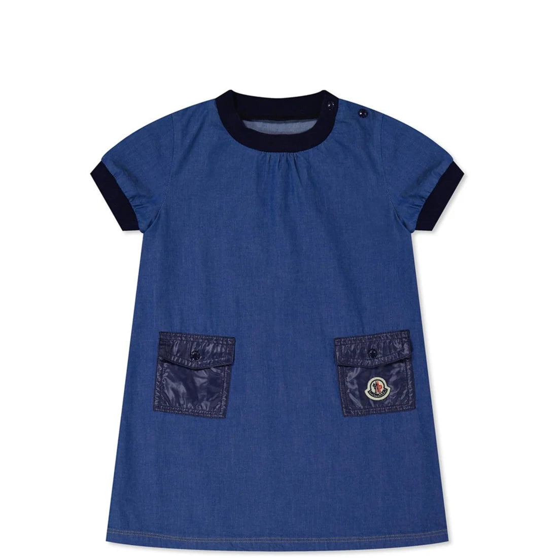 Moncler infants poplin denim dress