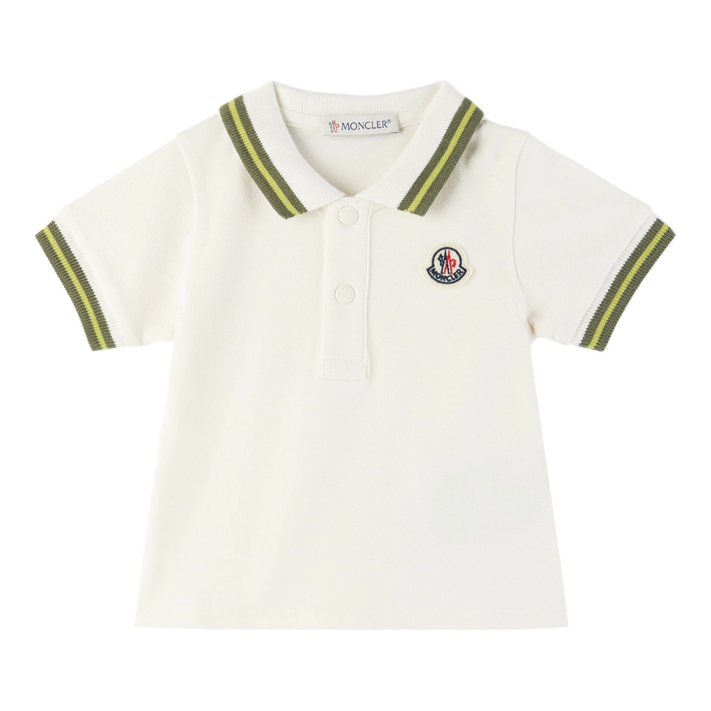 Moncler infants polo shirt boys white green