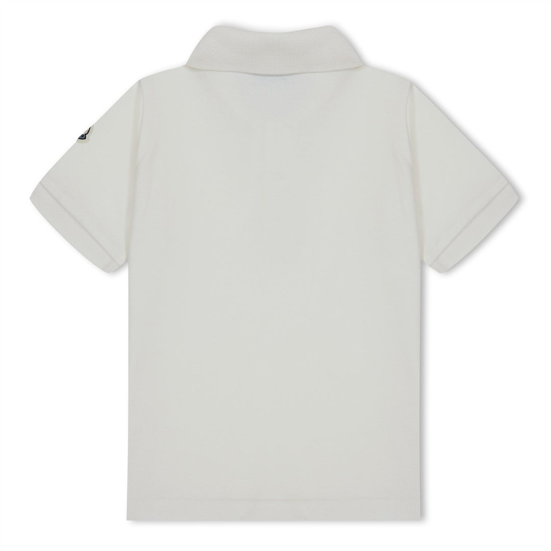Moncler logo plaque polo shirt junior white