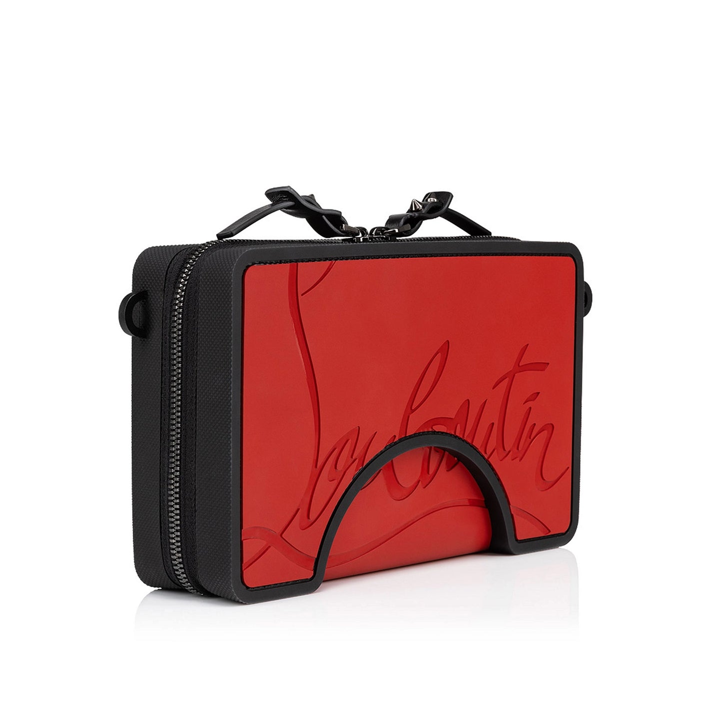 Christian Louboutin adolon boxy messenger bag red black