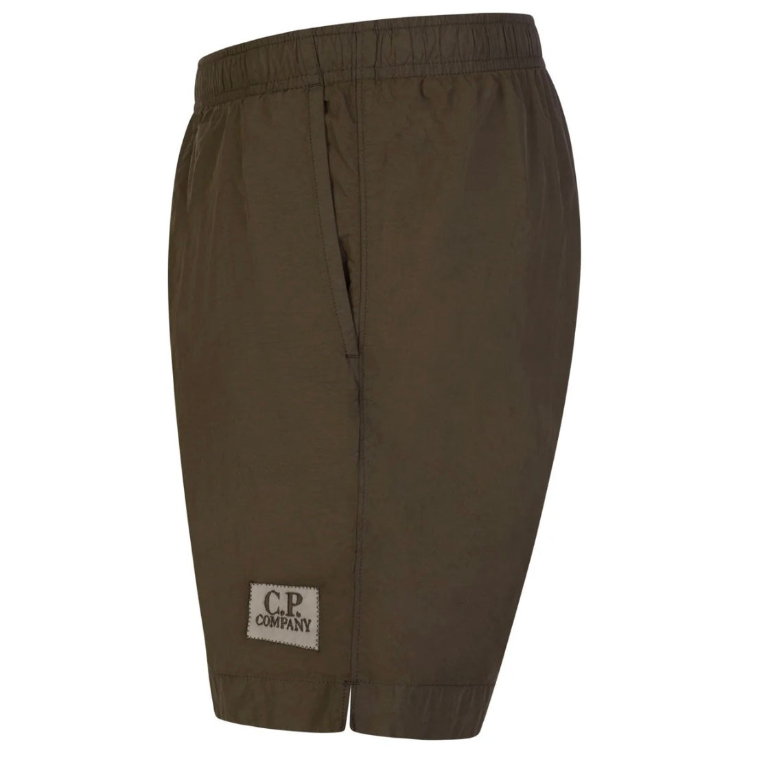CP company chrome badge swim shorts khaki