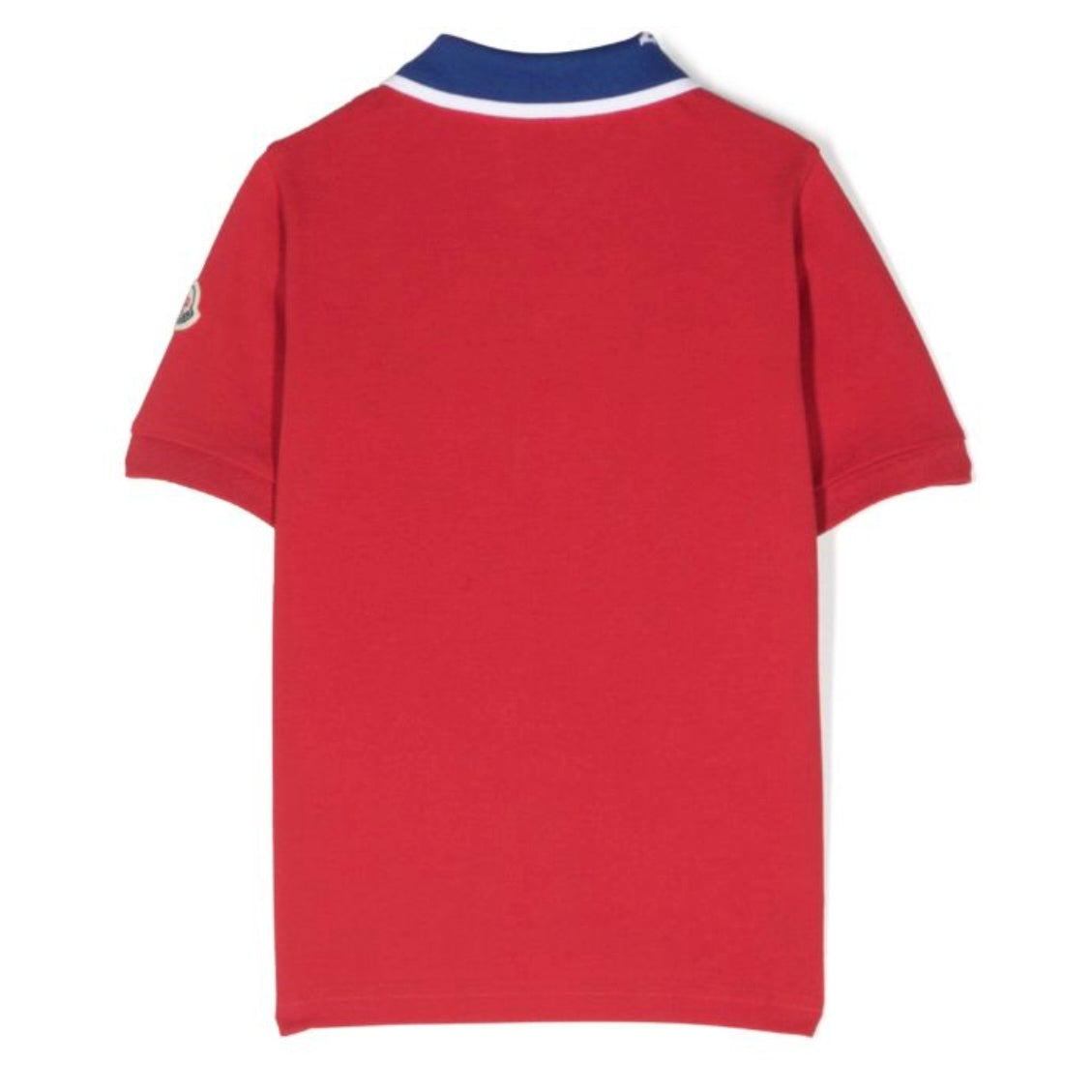 Kids Moncler short sleeve polo shirt red