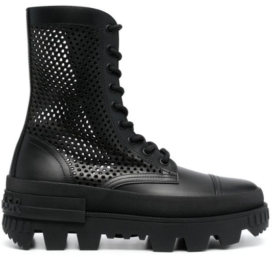 Moncler perforated ankle boots black