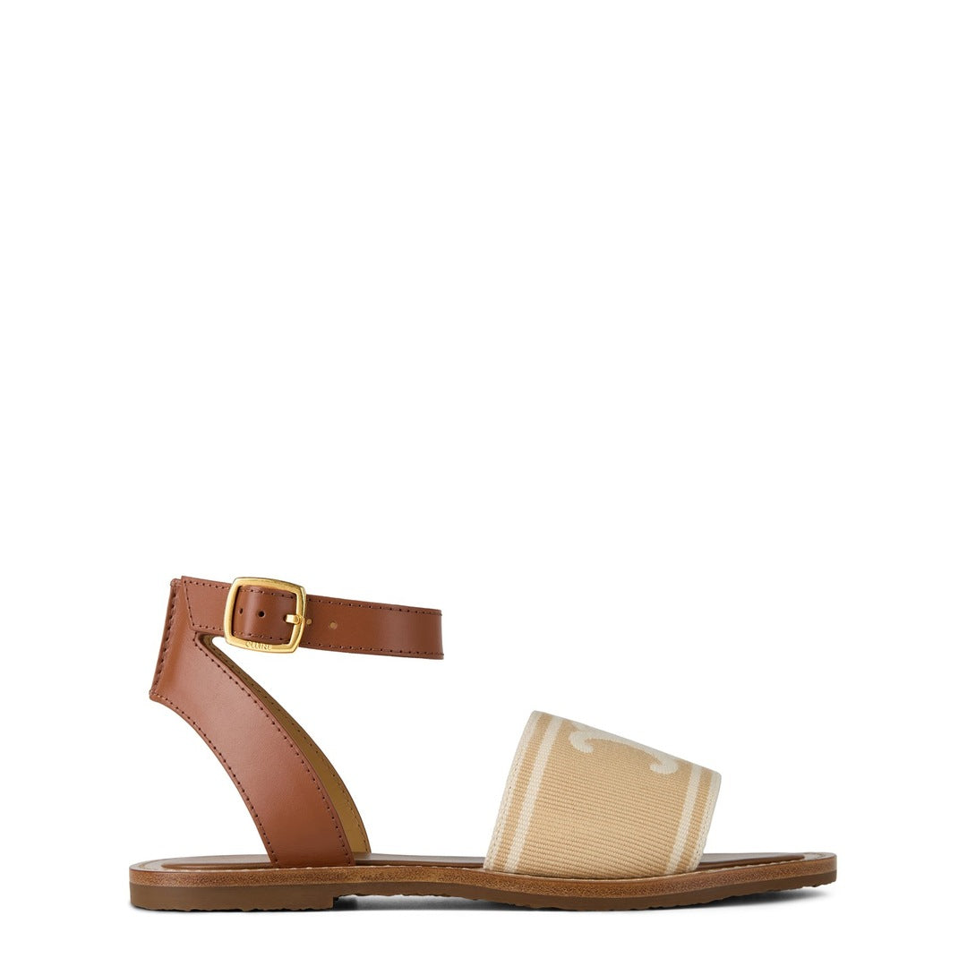 Celine womens flat sandals brown