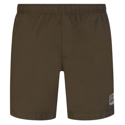 CP company chrome badge swim shorts khaki