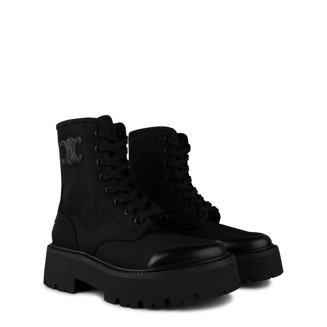 Celine womens lace up boots black