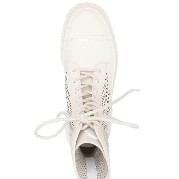 Moncler perforated ankle boots cream