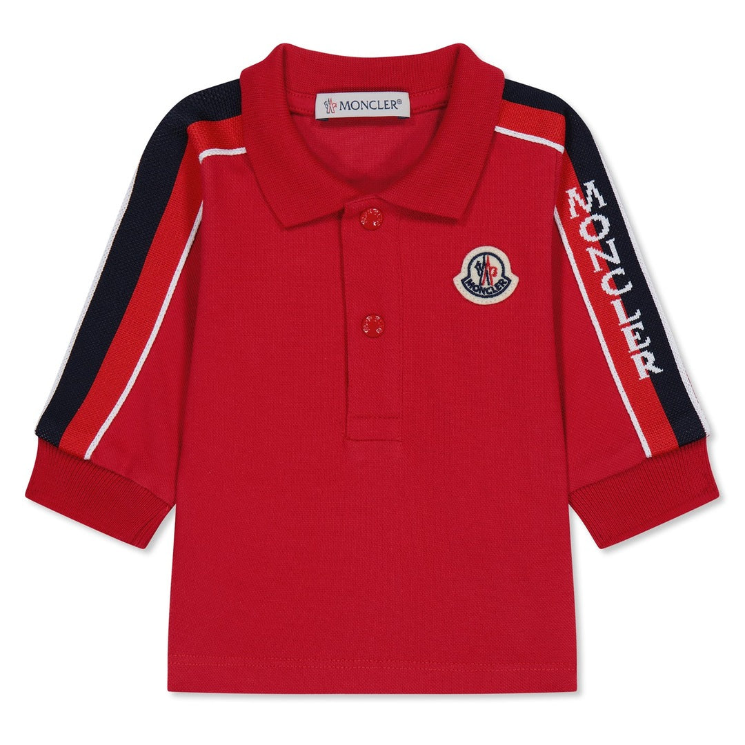 Infants Moncler long sleeve polo shirt in red
