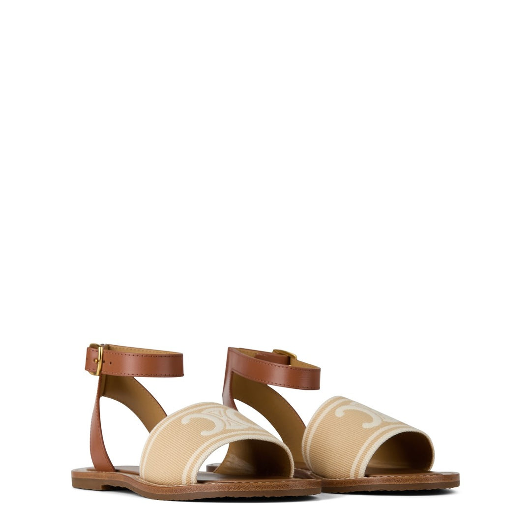 Celine womens flat sandals brown