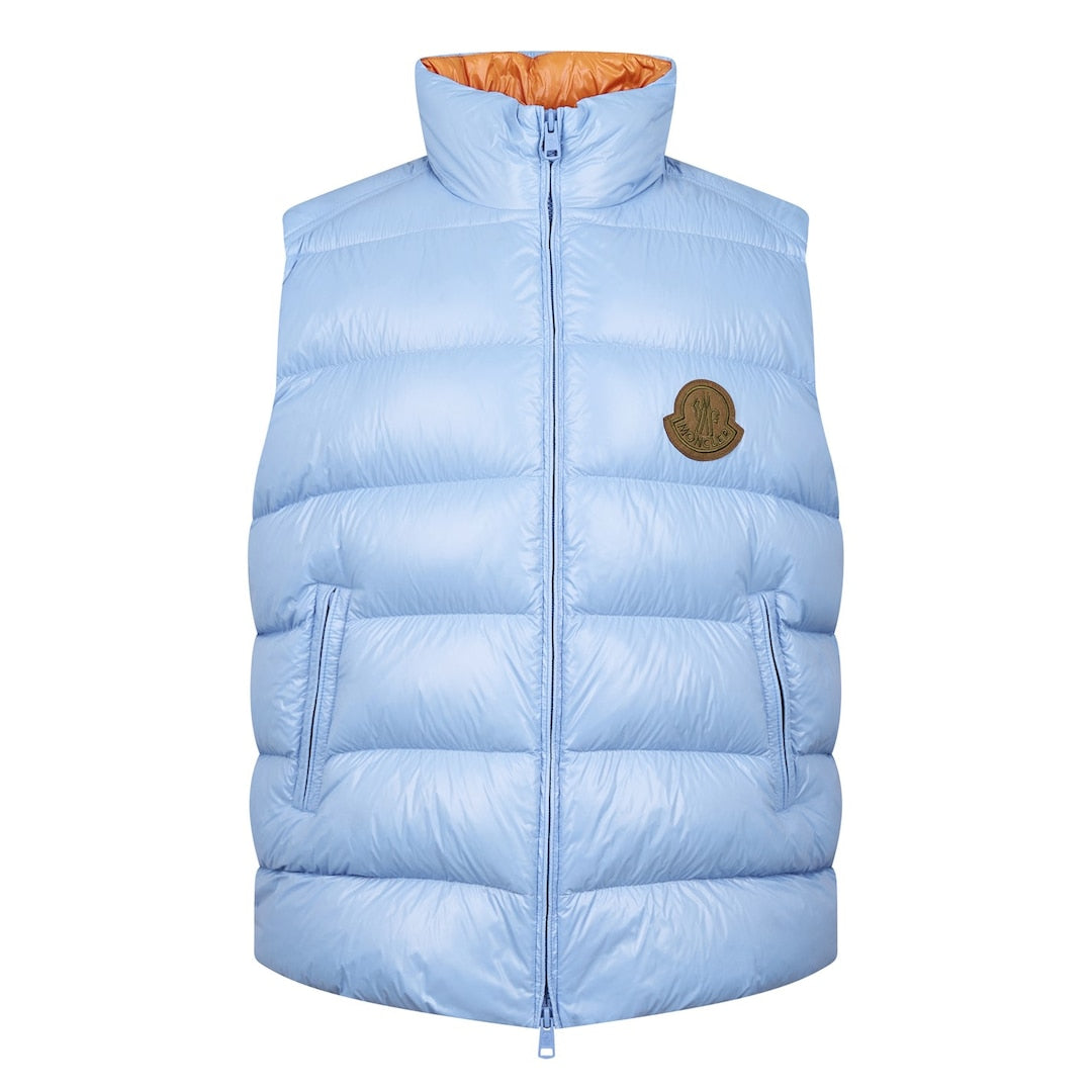 Moncler parka down gilet blue
